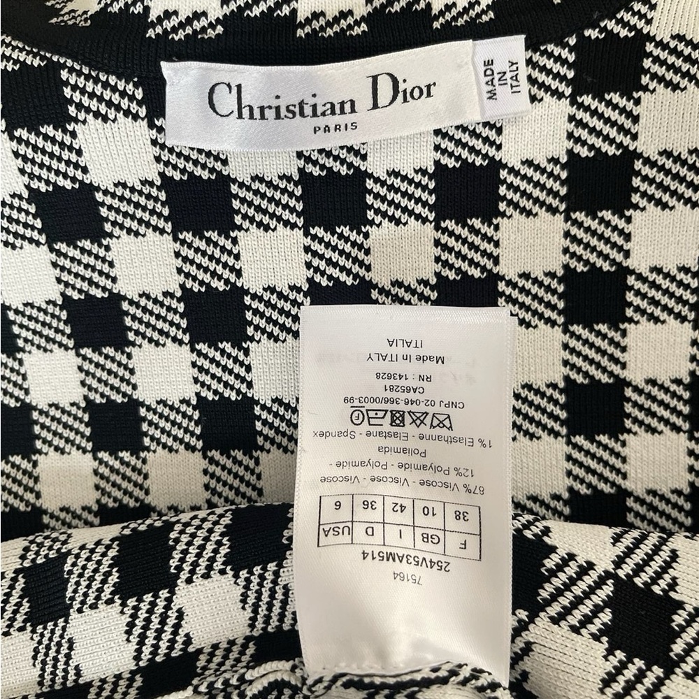 Authentic Dior Black and White Plaid Women's Blazer - Picture 3 of 6